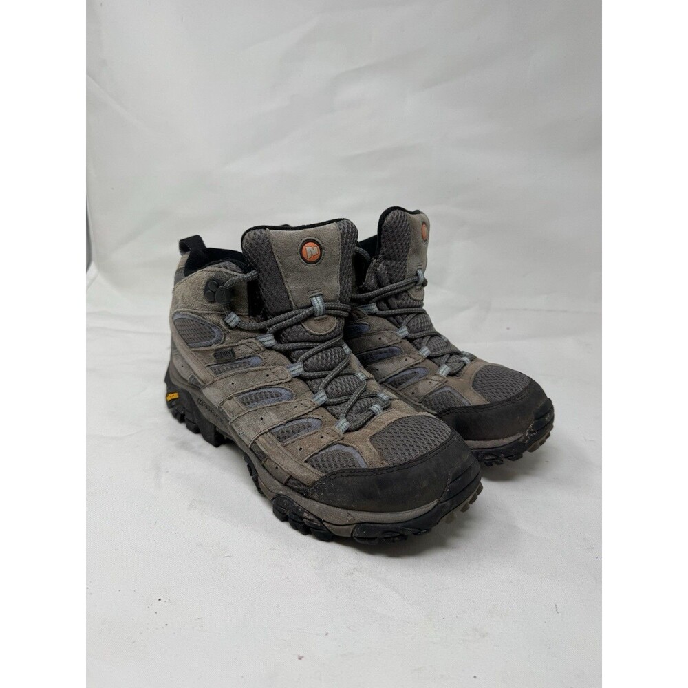 Merrell Moab 2 Mid Trail Hiking Boots Mens Size 9 Gray Suede Vibram J06045